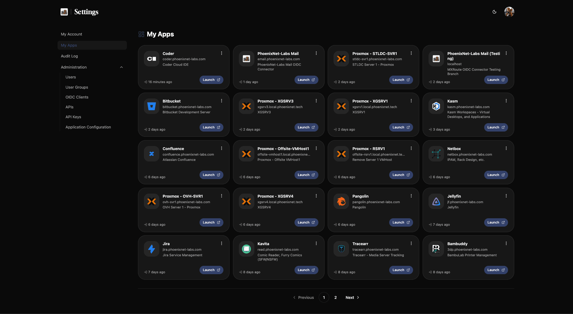 PocketID Dashboard